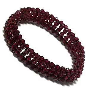 Red Garnet Gemstone Sterling Silver Charm Bracelet | Reiki Healing Crystal Jewelry for Men & Women