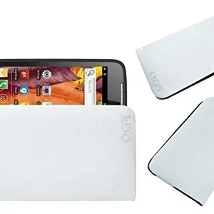 ACM Rich Soft Handpouch Carry Case Compatible with Maxx Ax410 Mobile Leather Cover White