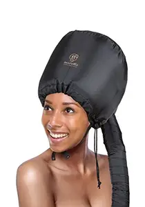 Beaute Seoul Soft Bonnet Hooded hair dryer Attachment for Natural Curly Textured Hair Care| Drying,Styling,Curling,Deep Conditioning Mask Cap| Upgraded Soft Adjustable Large hood bonnet for Hand Held Dryer