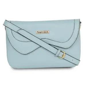 Fastrack Women's & Girl's Solid Wallet with Detachable Sling Strap | Made of PU Material,Blue