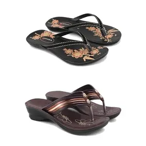 Stylish Heeled Sandals for Women/Comfortable & Lightweight, Daily Wear S_(Combo 2)-O20-1955-7