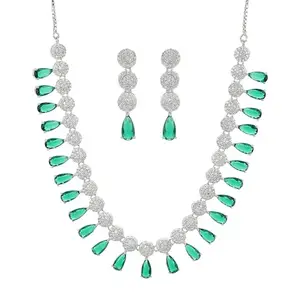 VOYLLA Silver Brass Necklace Set