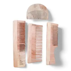 Eco Gree Neem Wooden Comb Hair Growth Hairfall Dandruff Control Hair Straightening Frizz Control Hair Comb for Women & Men Set of 4