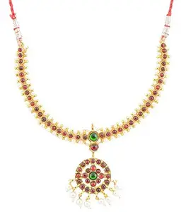 BHARATANATYAMWORLD Gold Plated Kemp Necklace for Women