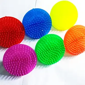 .KGr Splash Round Circle Shampoo Massage Multicolour Comb (Pack o6)