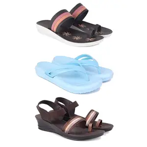 Women's Comfortable Sandal,Casual Lightweight Sandal for Everyday Wear | CL-(COMBO-3)-1992-1976-1961-5-EURO-36