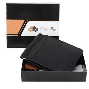 Designer Bugs Men's Genuine Leather RFID Money Clip Black
