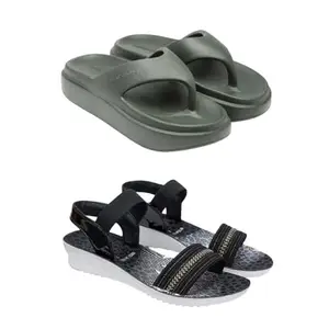 ZENWEAR Extra Soft Classic Casual wear with Ultra Soft Flexibility Technology Heels for Women's/Girl's(6111+1931) Multicolor