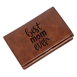 GFTBX Women's RFID Protected Personalized Vegan Leather Wallets for Mom on Mothers Day (Brown)