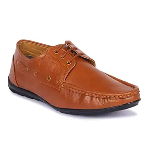 marching toes Men Tan Textured Synthetic Leather Lace-up Shoe