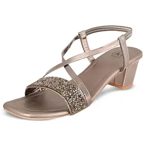 MYRA Women Grey Latest Party Design Comfortable Block Heels - 6 UK