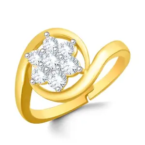 Cubic Zirconia Adjustable Golden Nakshatra Design Ring For Men And Women
