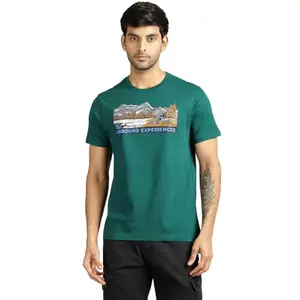 Royal Enfield The Unbound Experiences T-Shirt Green (2XL) 46 CM | Material: 100% Cotton | Fabric: Jersey 190.0 GSM | Type: Crewneck | Style : Unbound Experience CN | Gender: Men's