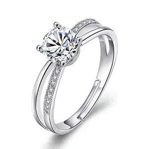 Shining Diva Fashion Latest AAA Solitaire Stylish Romantic Adjustable Ring for Girls and Women
