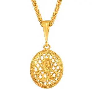 DULCI Gold Plated Brass Snake/Cobra Nag-Devta Kaal-Sarp Pendant With Chain Necklace Fashion Jewellery