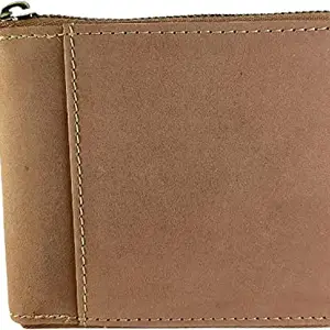 Young Arrow Men Casual Beige Genuine Leather Wallet (4 Card Slots)