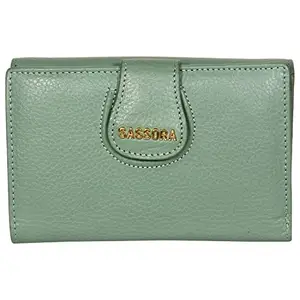 Sassora Genuine Leather Medium Brown RFID Protected Women Wallet (10 Card Slots)