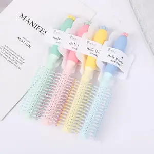 Beauty N Brains Round Hair Brush With Brush Cleaner Tool for Blow Drying, Styling, Curling, Straighten with Soft Nylon Bristles for Short or Medium Curly Hairs for Women & Men Teddy - Assorted