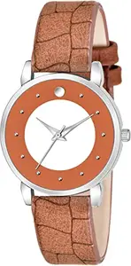 ON TIME OCTUS Analog Girl's and Women's Watch MT-339 (Brown Dial Brown Colored Strap)
