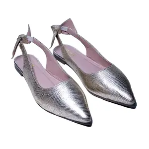 Linuxhaze Golden Bow Bellies (Gold, UK Footwear Size System, Adult, Women, Numeric, Medium, 9)