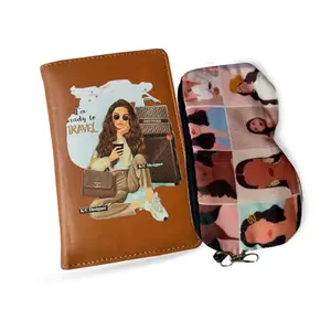 VIBHA Fashion Printed Passport Cum Card Holder with Pouch Combo