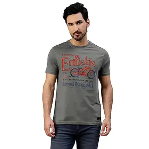 Royal Enfield Men's Regular Fit T-Shirt (TSA230011_Grey