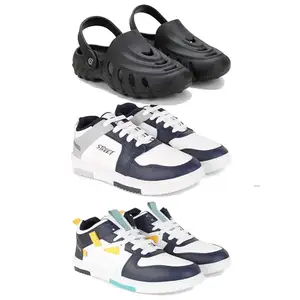 DRACKFOOT Men's Sports Shoes | Lightweight Stylish & Easy to Wear for Men'sGRT-SPO-(3-Combo)-3138-1075-1074-6 Multicolor