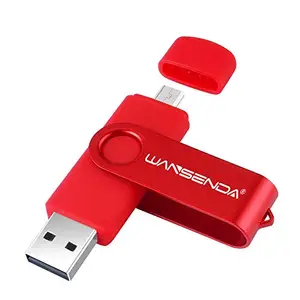 WANSENDA 64GB Micro USB Photo Storage Keychain USB Flash Drive for Android Phone Samsung Galaxy S7/S6/S5/S4/S3, Note5/4/3/2, A7/A8/A9,C5/C7, LG V40,G4,Q7,LG Stylo3 (64GB, Red)