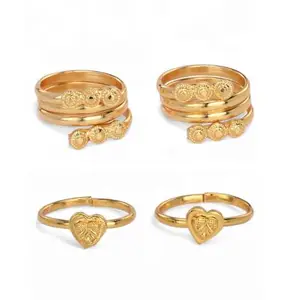 AanyaCentric Set of 2 Pair Gold-Plated Toe Rings Adjustable, Traditional & Fashionable Accessories for Women