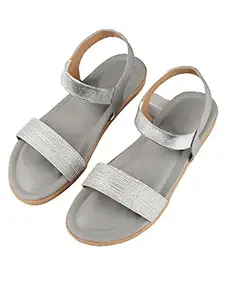 WalkTrendy Womens Synthetic Grey Sandals - 5 UK (Wtwf331_Grey_38)