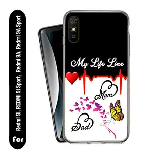 Generic Ambe Printed Soft Silicone Designer Pouch, mom dad Life line Mobile Back Cover for Redmi 9i, Redmi 9i Sport, Redmi 9A, Redmi 9A Sport case and Covers | for Boys & Girls_101