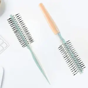 Round Hair Brush with Strong & Flexible Nylon Bristles having Anti-static Ball Tips, For Grooming, Straightening, Smoothing, for Men & Women 23CMX5 CM Set of 2