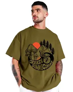 Enitor Men Oversized T-Shirt || Casual Tshirt for Men Olive