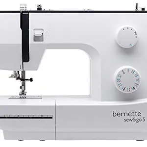 Bernette Sew & Go 5-70 Watt - 97 Stitch Functions - 23 Stitch Designs Automatic Zig-Zag Electric Sewing Machine With Accessory Kit : Swiss Design by BERNINA Switzerland (White and Black)