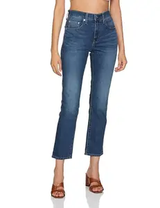 Levi's Women's Straight High Rise Jeans (001UF-0007_Blue_34)