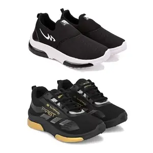 DRACKFOOT Men's Sports Shoes Collection Gym,Running,Men's Sports Shoes for Every Sport GR-(Combo-2)-1076-1018-8 Multicolor