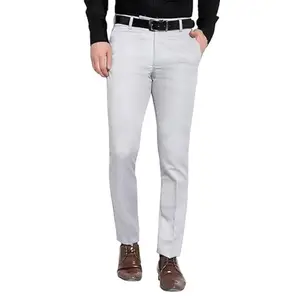 Men's Regular Fit Formal Trouser, Polycotton Casual Pants (in, Numeric, 30, Regular, Light Grey)