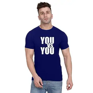 Men's Round Neck T-Shirt | Ideal for Gym, Sports, Casual Outings, or Lounge Wear - X-Small Navy Blue-XS_4741.