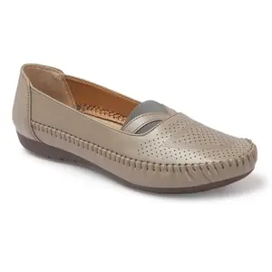 CHARMWALK Women's Loafers | Modern Look with Soft Sole | Ideal for Office, Shopping & Daily Outings. (Grey, UK Footwear Size System, Adult, Women, Numeric, Medium, 8)