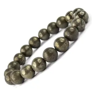 Pyrite Bracelet, Chakra Alignment and Grounding, Metallic Grey
