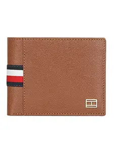 Tommy Hilfiger Alonzo Men Leather Passcase Wallet Cognac