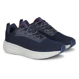 Aqualite Shoes for Man Stylish, Lightweight Running Shoes for Man, Daily Use Lifestyle Idol for Walking, Workout, Jogging, Gym, Zumba Dance with Mesh Material, Lace-up, No Heel Navy Blue Red Size-6
