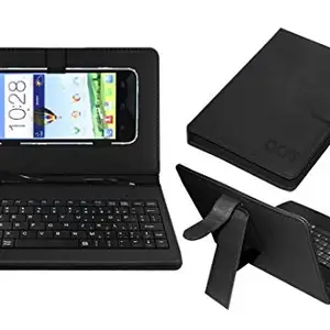 ACM Keyboard Case Compatible with Zte Geek V975 Mobile Flip Cover Stand Plug & Play Device for Study & Gaming Black