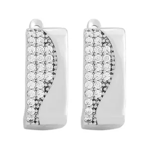 Kushal's Fashion Jewellery White Rodium Plated Casual Trendy Zircon Earring - 429700