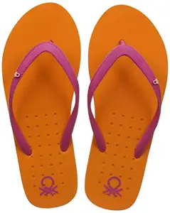 United Colors of Benetton Women's Fuchsia/Orange Flip-Flops - 3 UK/India (36 EU)(18A8CFFPL145)