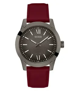 GUESS Men Gunmetal Round Stainless Steel Dial Analog Watch- GW0628G4