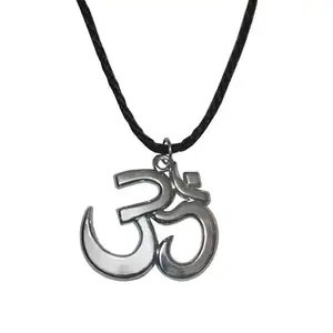 Shiv Jagdamba Eleghant Large 3D Devotional OM AUM Silver Alloy Pendant Necklace Chain For Men And Women ShivPn09076
