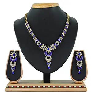 Shashwani Women's Alloy Necklace set (Blue)-PID26076
