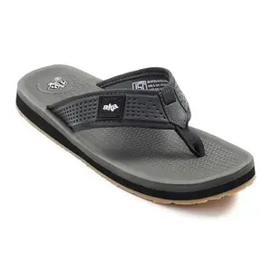 Liberty A-HA ANCO-6 Casual Slippers for Men With TPR Sole | Rubber Outsole Comfortable & Lightweight | Latest & Trendy Design | Synthetic Insole | Stylish Footwear, Cushioned Footbed (Grey-42 EU)