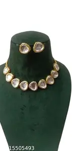 Latest Stylish Stone Studded Jewellery Set for Women |Festive Wedding Party Necklace Earrings|JS_269|